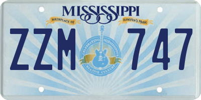 MS license plate ZZM747