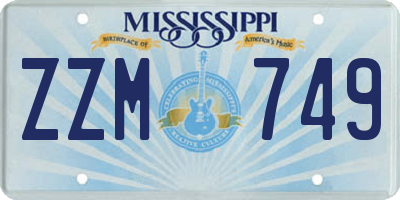 MS license plate ZZM749