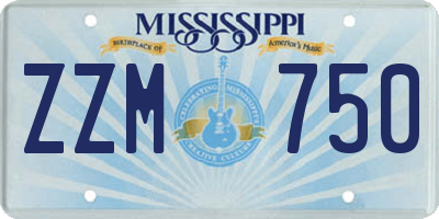 MS license plate ZZM750