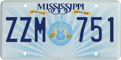 MS license plate ZZM751