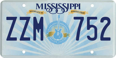 MS license plate ZZM752