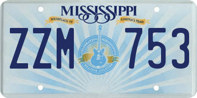 MS license plate ZZM753
