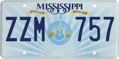 MS license plate ZZM757