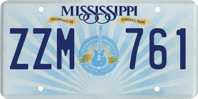 MS license plate ZZM761