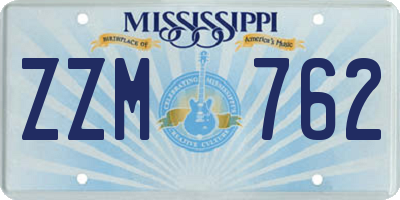 MS license plate ZZM762