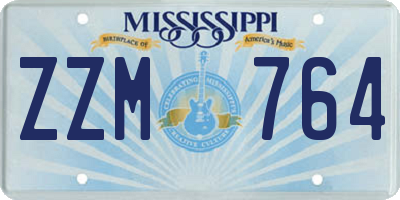 MS license plate ZZM764
