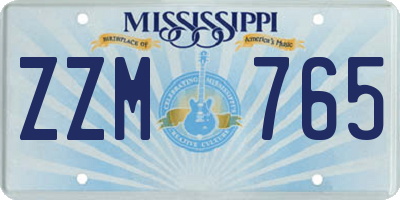 MS license plate ZZM765