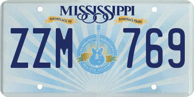 MS license plate ZZM769