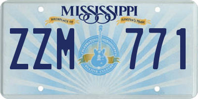 MS license plate ZZM771
