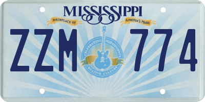 MS license plate ZZM774