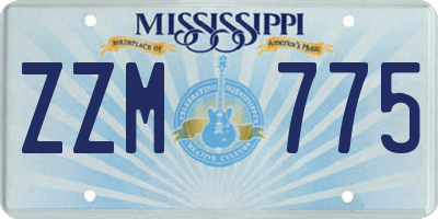 MS license plate ZZM775