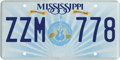 MS license plate ZZM778