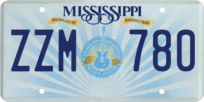 MS license plate ZZM780