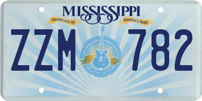 MS license plate ZZM782