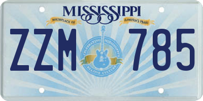 MS license plate ZZM785