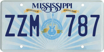 MS license plate ZZM787