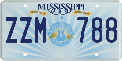 MS license plate ZZM788