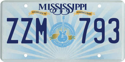 MS license plate ZZM793