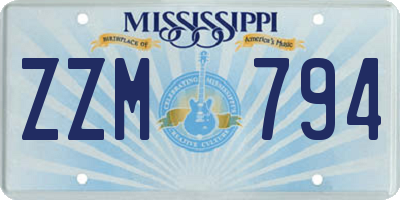 MS license plate ZZM794