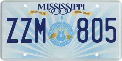 MS license plate ZZM805