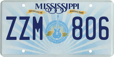 MS license plate ZZM806
