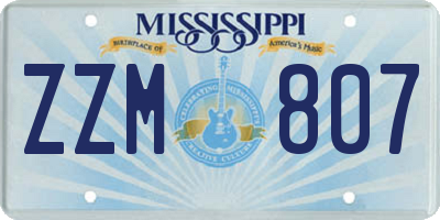 MS license plate ZZM807