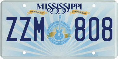 MS license plate ZZM808