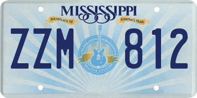MS license plate ZZM812