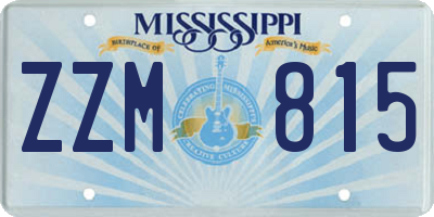 MS license plate ZZM815