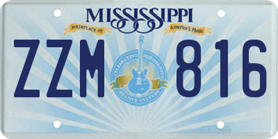 MS license plate ZZM816