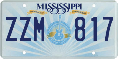 MS license plate ZZM817