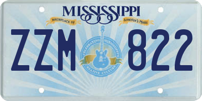 MS license plate ZZM822