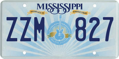 MS license plate ZZM827