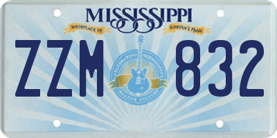 MS license plate ZZM832