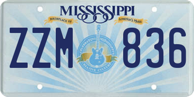 MS license plate ZZM836