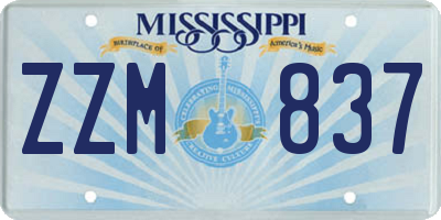 MS license plate ZZM837