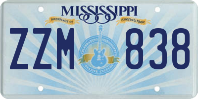 MS license plate ZZM838