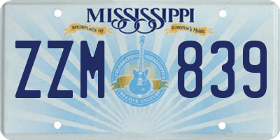 MS license plate ZZM839