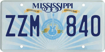 MS license plate ZZM840
