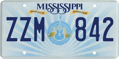 MS license plate ZZM842