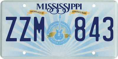 MS license plate ZZM843