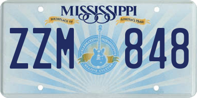 MS license plate ZZM848