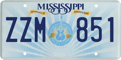 MS license plate ZZM851