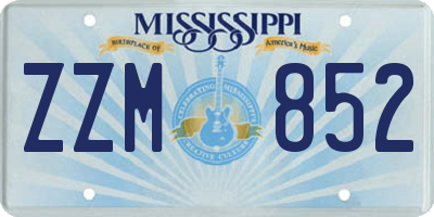 MS license plate ZZM852