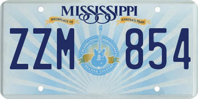 MS license plate ZZM854