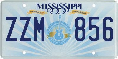 MS license plate ZZM856
