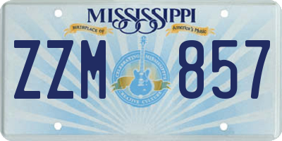 MS license plate ZZM857