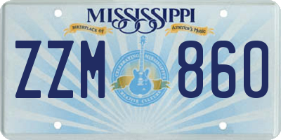 MS license plate ZZM860