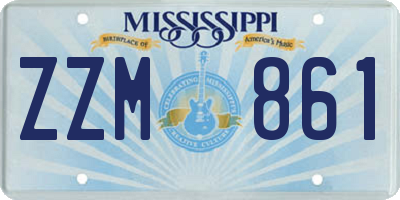 MS license plate ZZM861