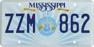 MS license plate ZZM862